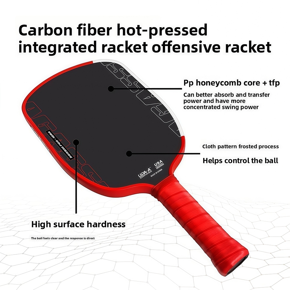 Agassi PRO IV 16mm Pickleball Paddle w/Extended Sweet Spot Carbon Fiber PADDLE